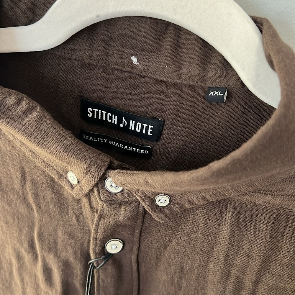 NWT Stitch Note Men's Short Sleeve Dress Shirt / Size XXL - Picture 2 of 11